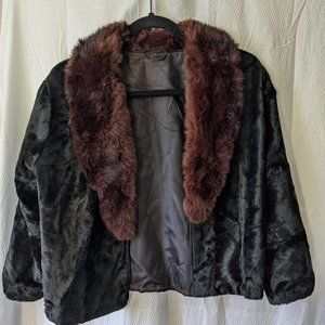 vintage 3/4 length sleeve with real fur collar